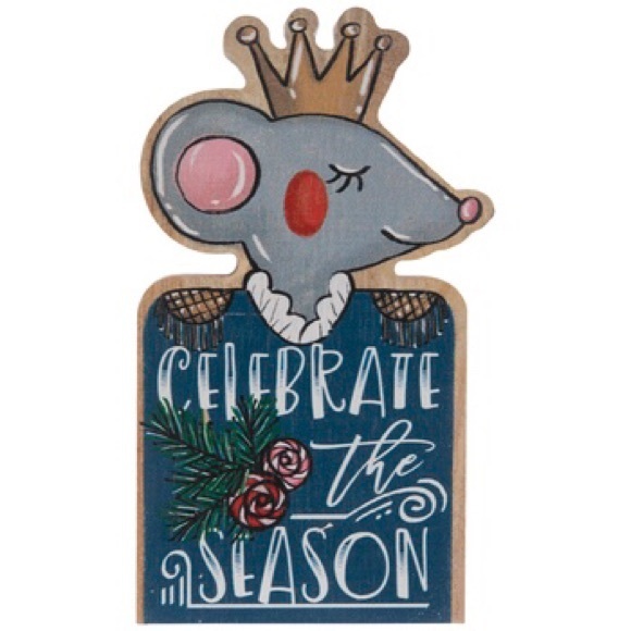 Celebrate Christmas Mouse King Wood Decor nwt - Picture 1 of 3